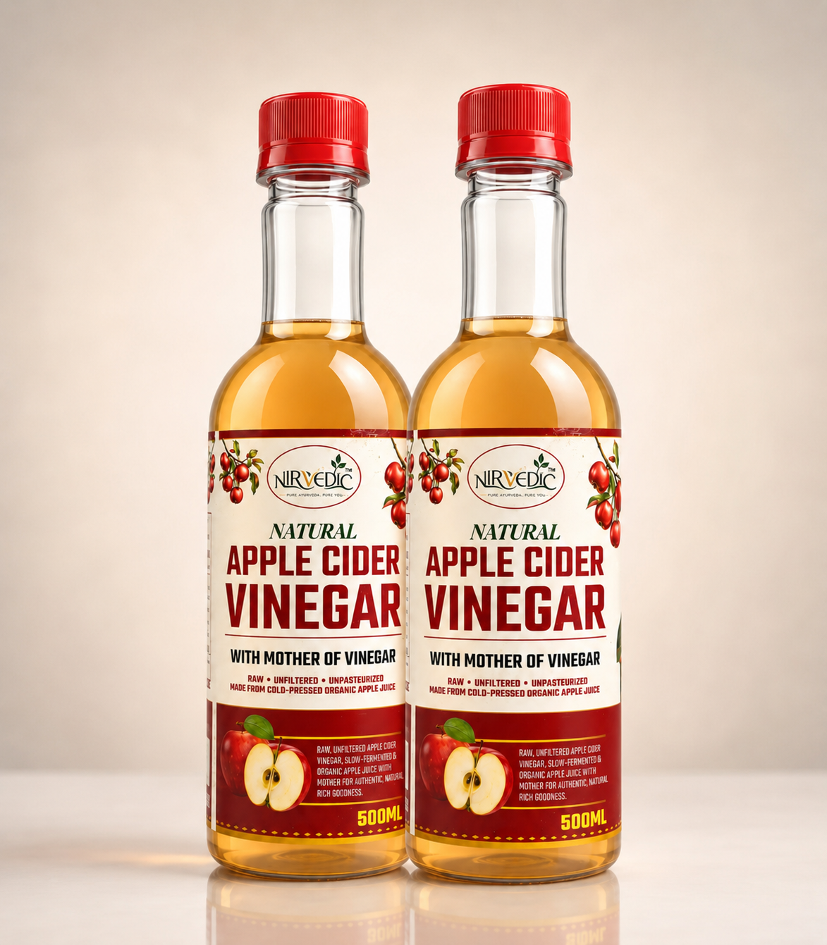 Nirvedic Apple Cider Vinegar Juice 500ml - Pack of 2